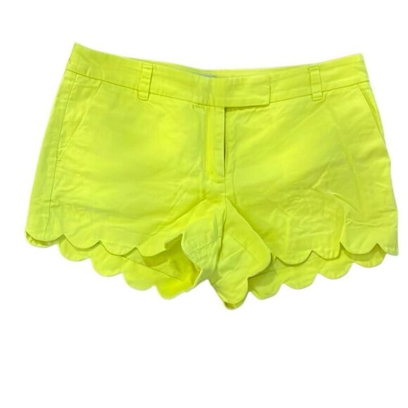 J.Crew yellow shorts scalloped edges. Size 8. - Picture 1 of 3